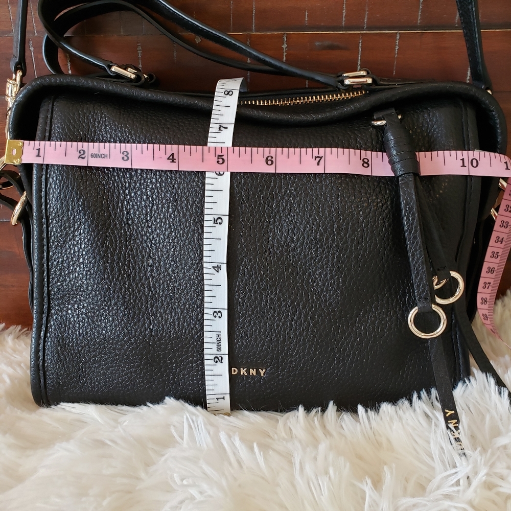 REDUCED - DKNY Marcy Black Medium Pebble Leather Crossbody Satchel NWT - Picture 13 of 14